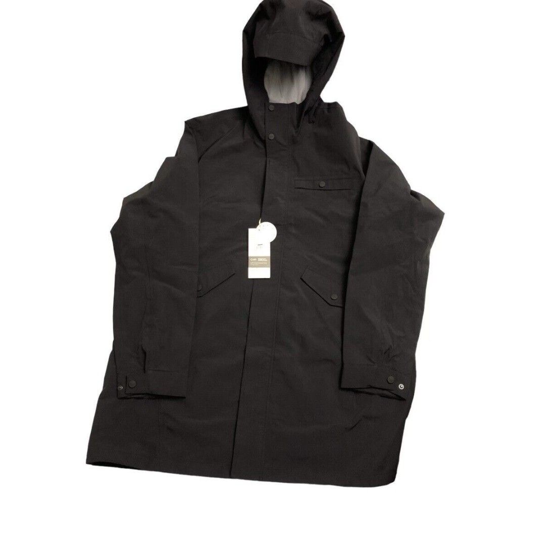 Vuori Men’s Palisades Long Rain Water-Proof Hooded Jacket Black Size L New $268
